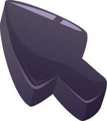 Poster - Dark gray 3d cursor pointing up and right, great for conveying concepts of clicking or selecting