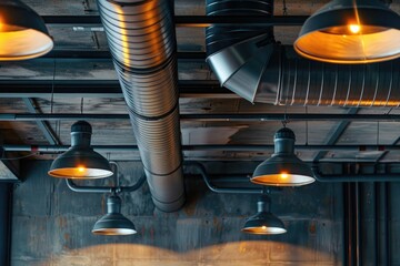 Aufkleber - A cluster of string lights hanging from the ceiling, perfect for event decoration or home decor