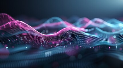 Poster - Abstract 3D soundwave landscape with vibrant colors, 3D background music, dynamic and unique.