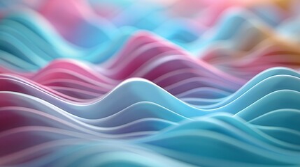 Poster - abstract 3d pattern of sound waves in vibrant colors, 3d background music, dynamic and captivating.