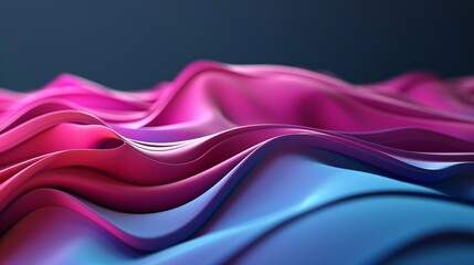 Poster - abstract 3d pattern of sound waves in vibrant colors, 3d background music, dynamic and captivating.