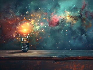 Poster - Imagination as a Cosmic Universe Filled with Glowing Stars and Planets of Ideas and Potential