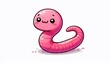 © Kabahensfu - Illustration of a pink worm with a cute facial expression.