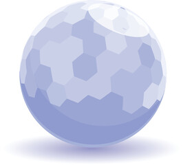 Poster - Blue abstract sphere rotating with honeycombs on its surface on a white background