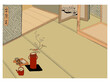 © olga - Japanese room interior, Japan home or dojo in asian style, vector illustration . Hand drawn ukiyo-e style home interior.