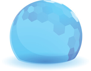 Aufkleber - Abstract blue sphere forming with hexagons on white background