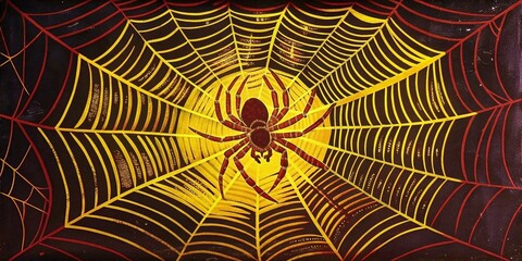 A spider on a web waits for its victim