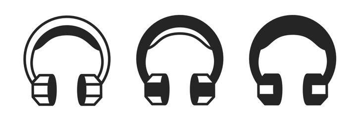 Poster - Headset icon on white background. Vector logo headset illustration.