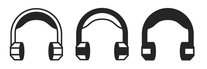 Poster - Headset icon on white background. Vector logo headset illustration.