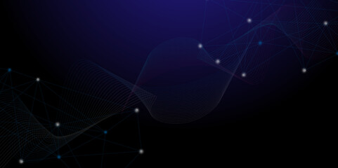 Vector connections of lines and dots. Minimal array with compounds lines and dots. Digital data visualization