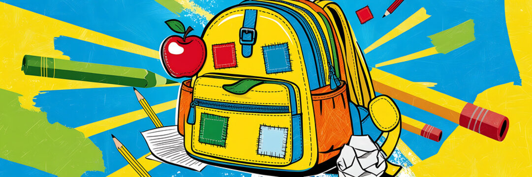Welcome back to school concept illustration background