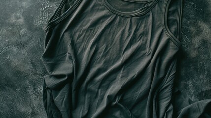 Poster - A black shirt laying on a leather surface