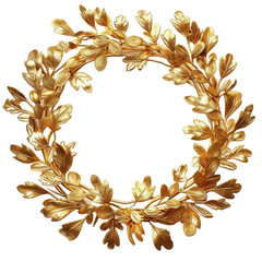 Wall Mural - a golden laurel wreath on transparent background