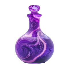 Wall Mural - A potion bottle with swirling purple liquid on transparent background