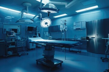 Canvas Print - Hospital room with a large operating light and medical equipment