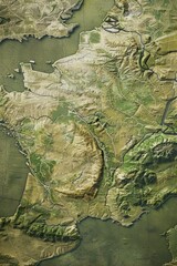 Poster - Aerial image of a country map with cities and roads visible