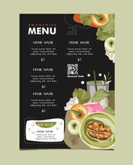 Smoothie shop menudesign template 09