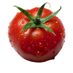 Wall Mural - Juicy Fresh Red Tomato with Water Droplets