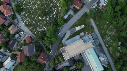 Wall Mural - Aerial view of Sarajevo city at sunset in Bosnia and Herzegovina