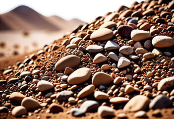 Wall Mural - dirt pile rocks white background high resolution high details vibrant