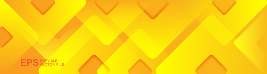 Poster - Geometric yellow shape overlap layers abstract background