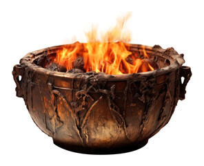 Sticker - PNG Fire cauldron fireplace white background campfire.