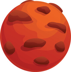 Poster - cartoon red planet with craters is orbiting in the solar system