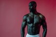 © Ольга Лукьяненко - athletic black man Model in color Underwear Showcases Isolated on solid color background