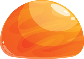 Poster - Cartoon glowing orange stone shining with light inside, isolated on white background