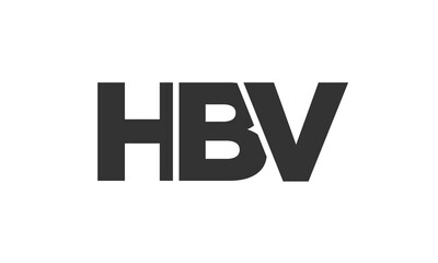Poster - HBV logo design template with strong and modern bold text. Initial based vector logotype featuring simple and minimal typography. Trendy company identity.