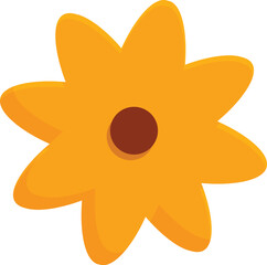 Poster - Bright orange flower blooming with a brown center, perfect for representing nature, beauty, and growth