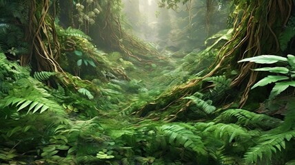 Wall Mural - fern in the forest