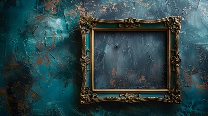 Wall Mural - Elegant Antique Brass Frame with Vintage Inspired and Copy Space