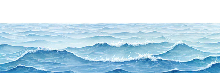 Poster - PNG Ocean outdoors horizon nature, digital paint illustration.