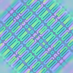 Fototapete - Digital illustration of bright and abstract design and wavy geometric lines. 3d rendering digital illustration