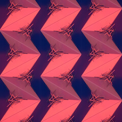 Leinwandbilder - Abstract 3d rendering illustration of a repeating pink and purple pattern
