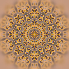 Leinwandbilder - Digital illustration consisting of a circular star pattern in bright colors. 3d rendering
