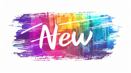 Fototapete - Artistic and colorful banner announces an exciting new arrival