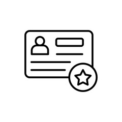Fototapete - Membership card outline icons, minimalist vector illustration ,simple transparent graphic element .Isolated on white background
