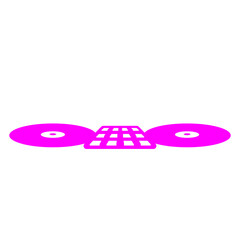 Pink Colorful DJ Party Time Music Record Player Vinyl Plate Equalizer Retro Mixer Mixing Console Dance Techno Club Bass Sound Love Icon Cool Hard Style Raver Disco Color