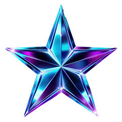 Poster - PNG Neon star symbol night light.