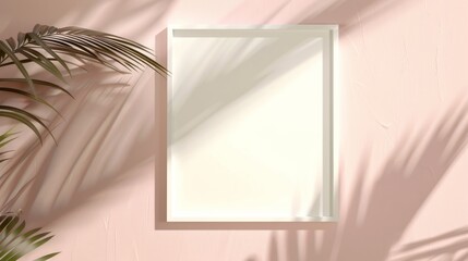 white blank square frame for mock up and display products with pastel colors