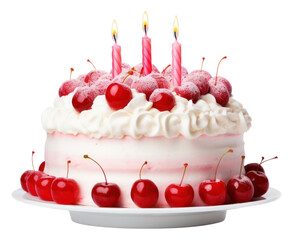 Wall Mural - PNG Simple birthday cake dessert cream fruit.