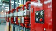 © dheograft - Fire alarm control panel for fire suppression system. Industrial fire control system. generator pump controller for water sprinkler piping and fire protection system