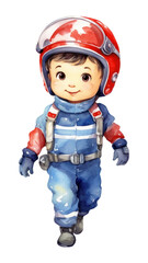 Canvas Print - PNG Cute race car driver cartoon helmet toy.