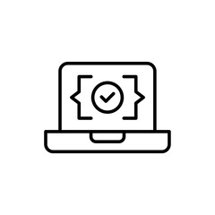 Poster - Software testing outline icons, minimalist vector illustration ,simple transparent graphic element .Isolated on white background