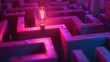 © Shozib - Shining light bulb stands out in a labyrinth, symbolizing creativity and problem-solving