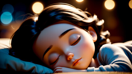 Sticker - 8k sleeping cartoon character illustration