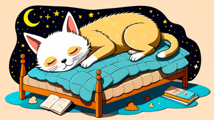 Sticker - 8k sleeping cartoon character illustration