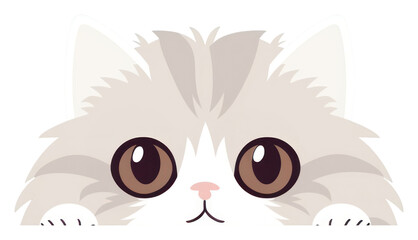 Sticker - PNG Persian cat cartoon animal mammal.